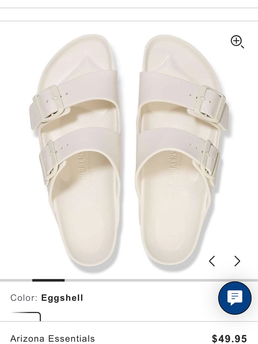 Eggshell Double-Buckle Slide Sandals - Women size 37